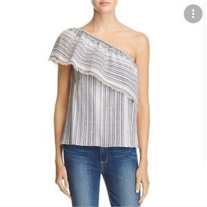 Bailey 44 One Shoulder Striped Top Sz L
